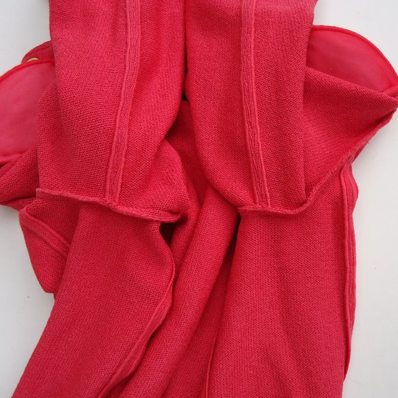 SIZE 10. ST. JOHN Collection coral crepe knit button up blazer. - Picture 5 of 16